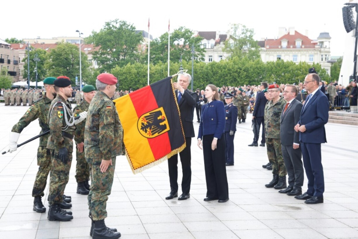 Merz, along Nauseda and defence ministers from Germany and Lithuania, inspected the troops