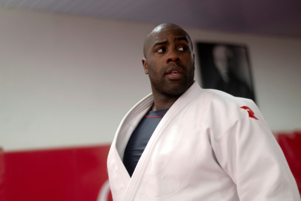 Le judoka français Teddy Riner à l'entraînement le 15 février 2023 à Rio de Janeiro