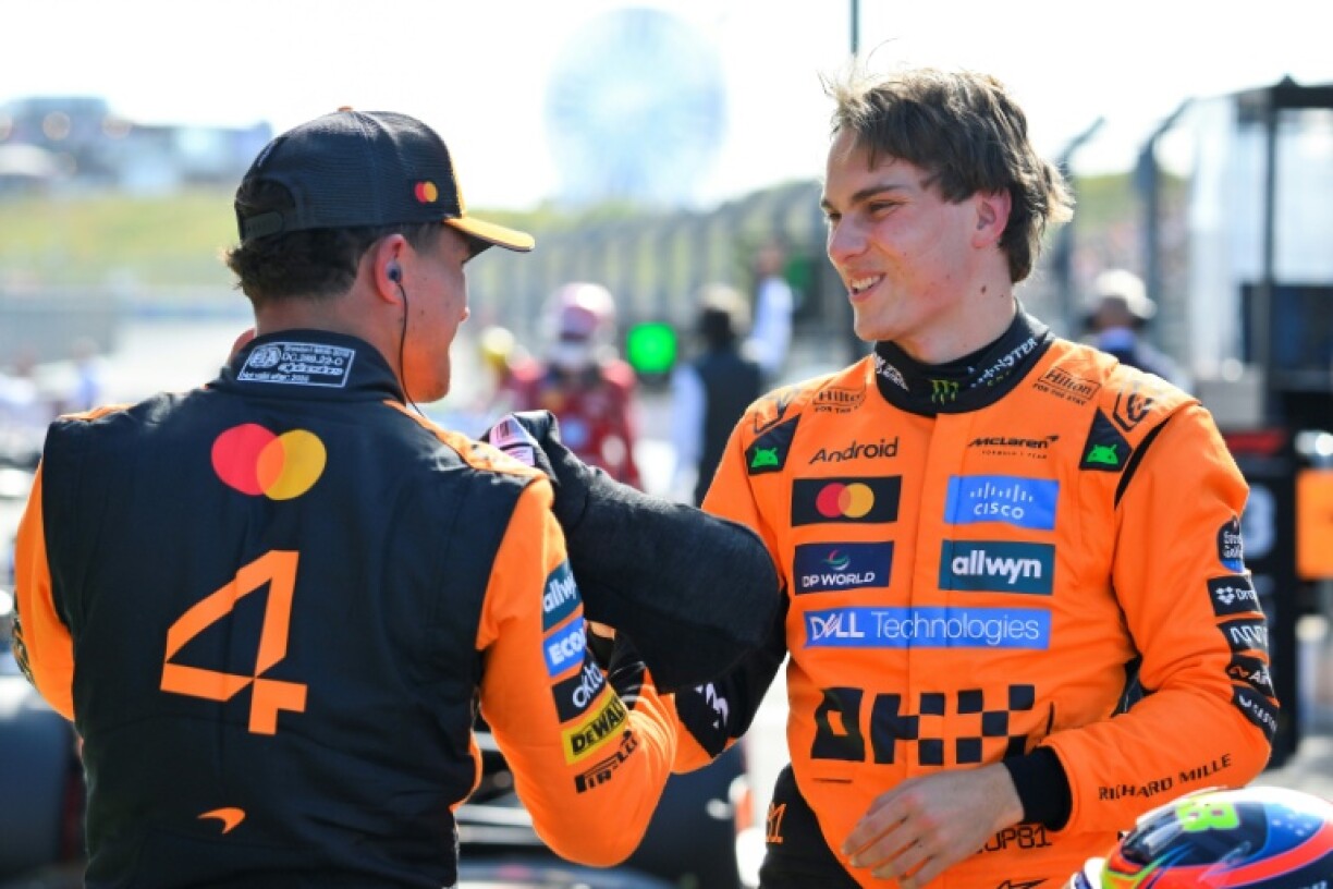 Oscar Piastri (R) and Lando Norris are vying for the world title but on the verge of securing the constructors' championship for McLaren
