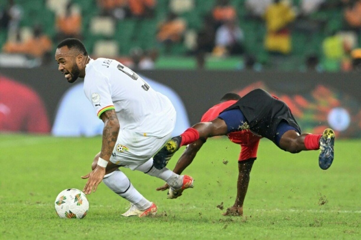 Ghana captain Jordan Ayew (L) scored in a 2026 World Cup qualifying draw against Chad