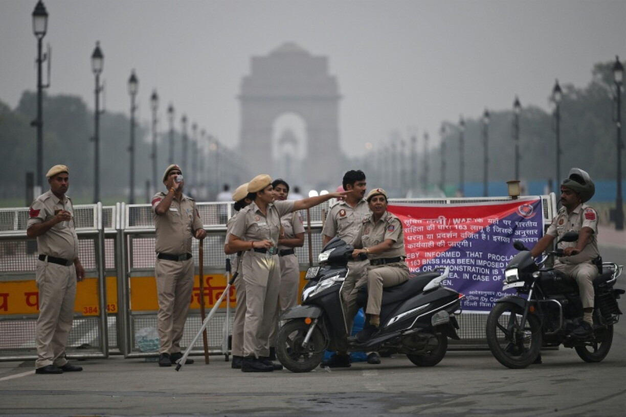 Indian authorities have closed metro stations, cancelled trains and restricted mobile internet access ahead of the protest