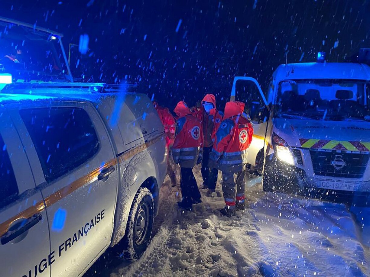 Une photo prise sur l'A40 dans la nuit de mardi à mercredi.