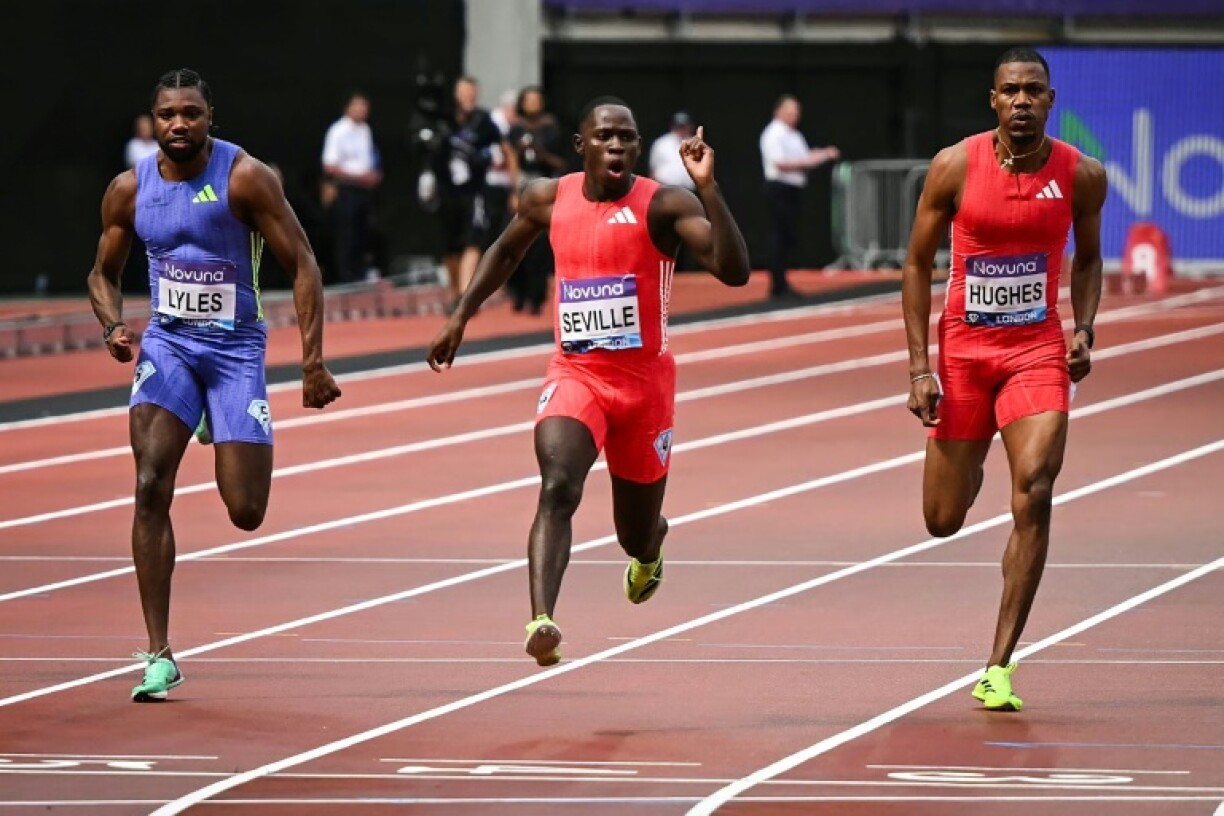 Oblique Seville stunned Noah Lyles in the 100m at the London Diamond League meeting