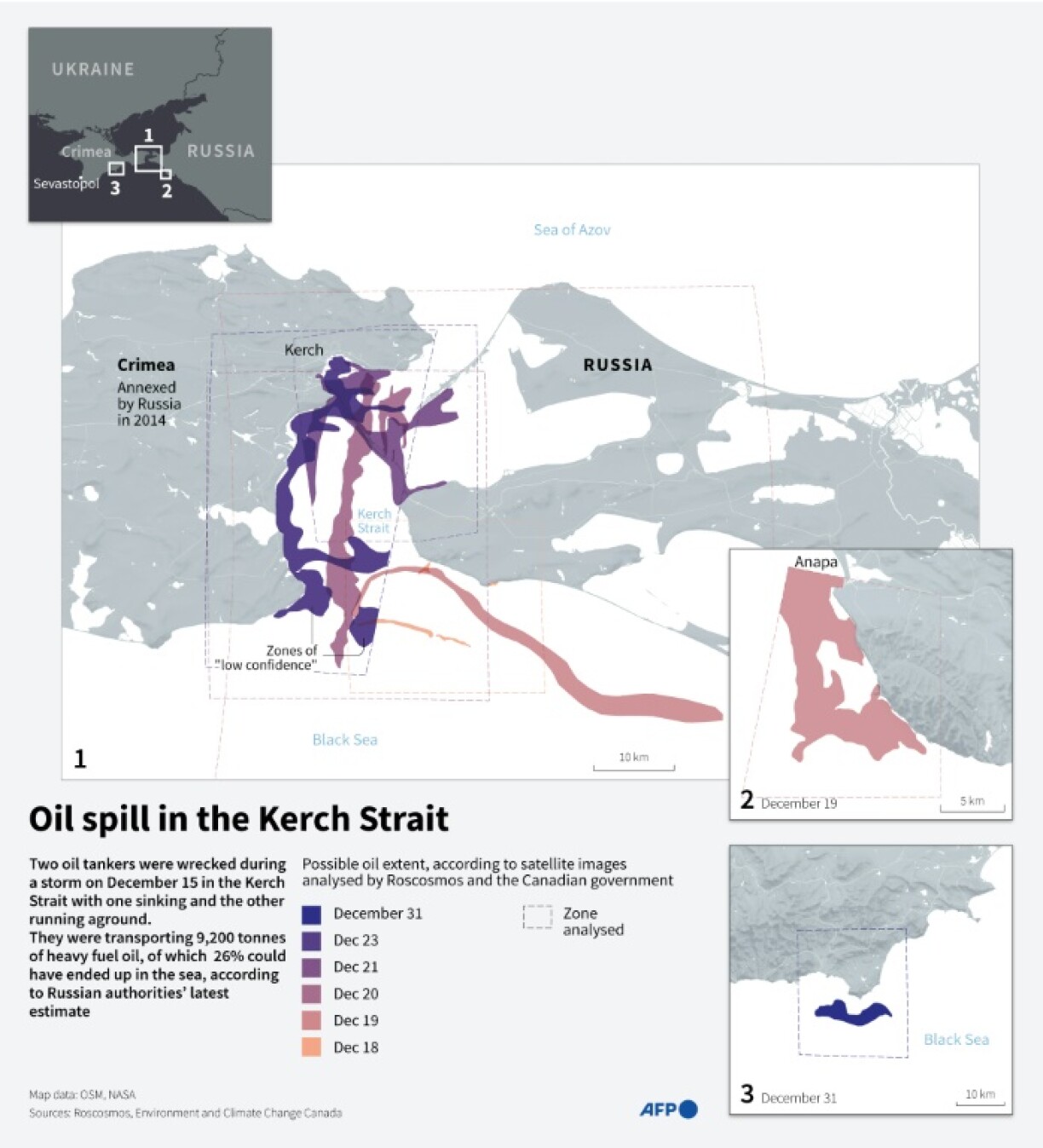 Oil spill in the Kerch Strait