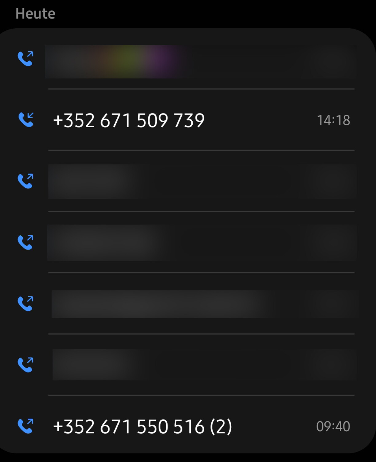 Deux des nombreux numéros via lesquels les appels suspects sont passés.