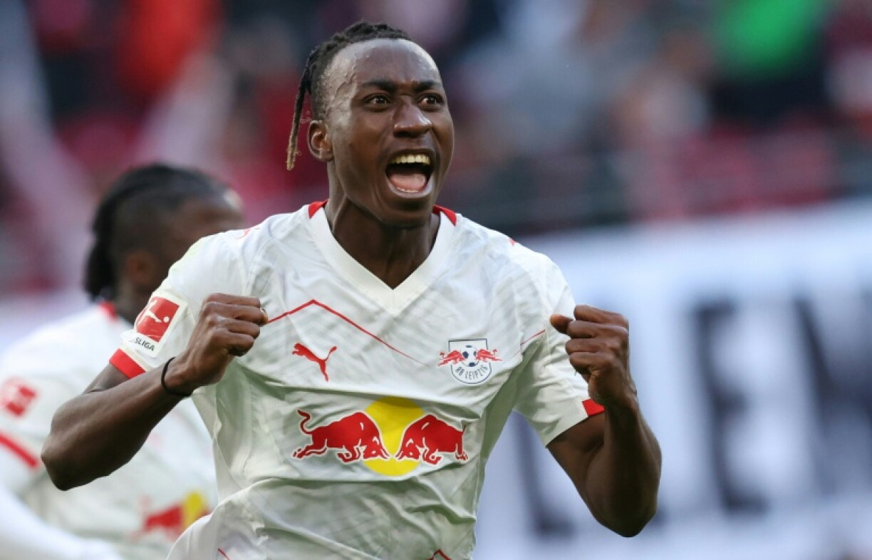 L'ailier ivoirien Yan Diomandé, qui vient d'être recruté par le Real Madrid, sous les couleurs du RB Leipzig, le 7 mars 2026 à Leipzig
