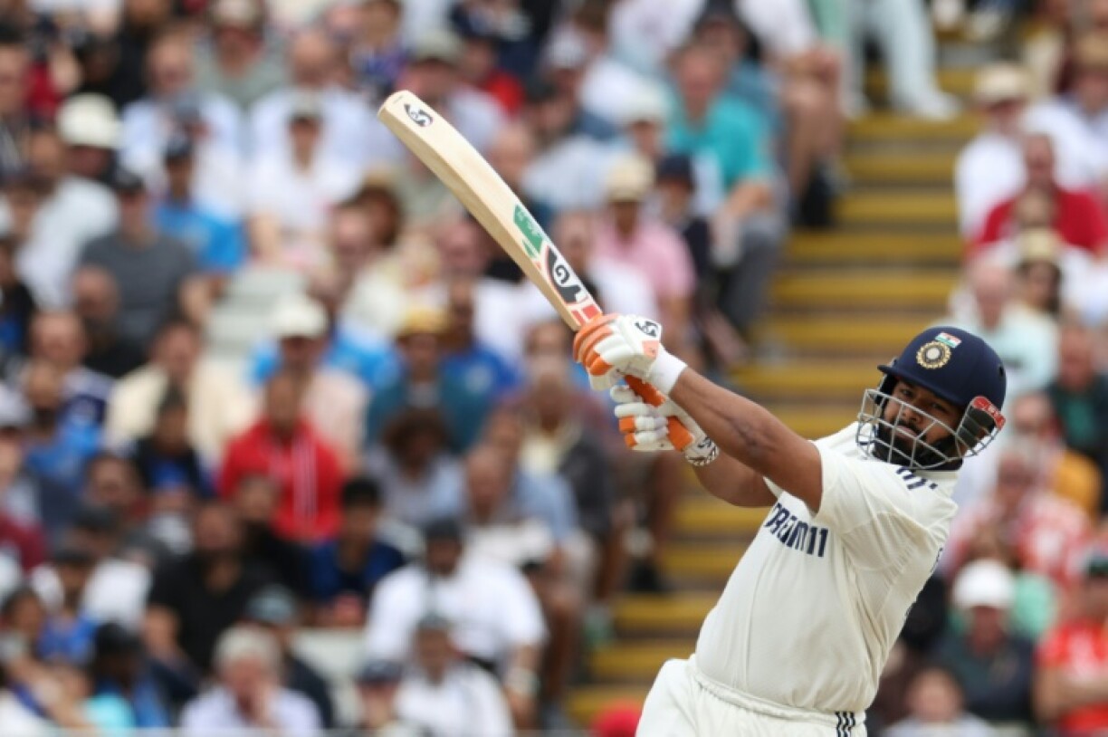 India's Rishabh Pant goes on the attack against England in the second Test at Edgbaston