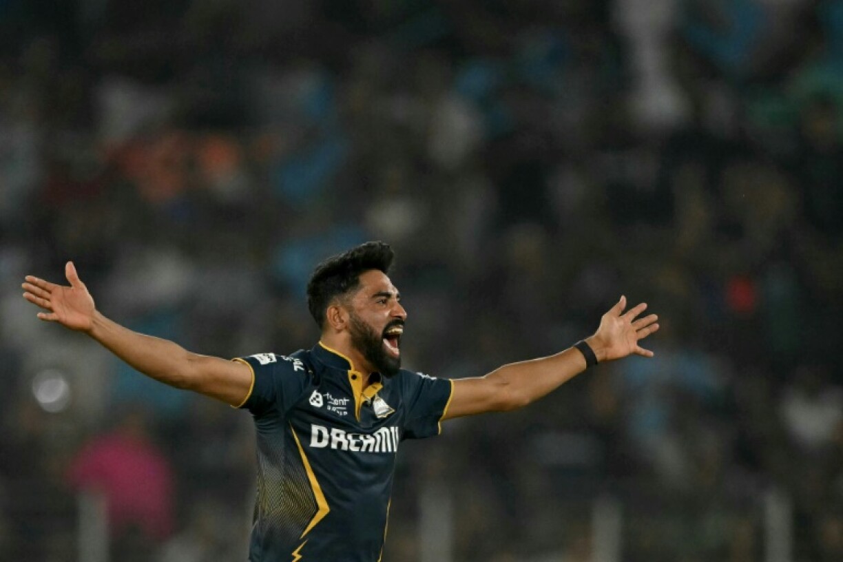 Double strike: Gujarat Titans fast bowler Mohammed Siraj celebrates