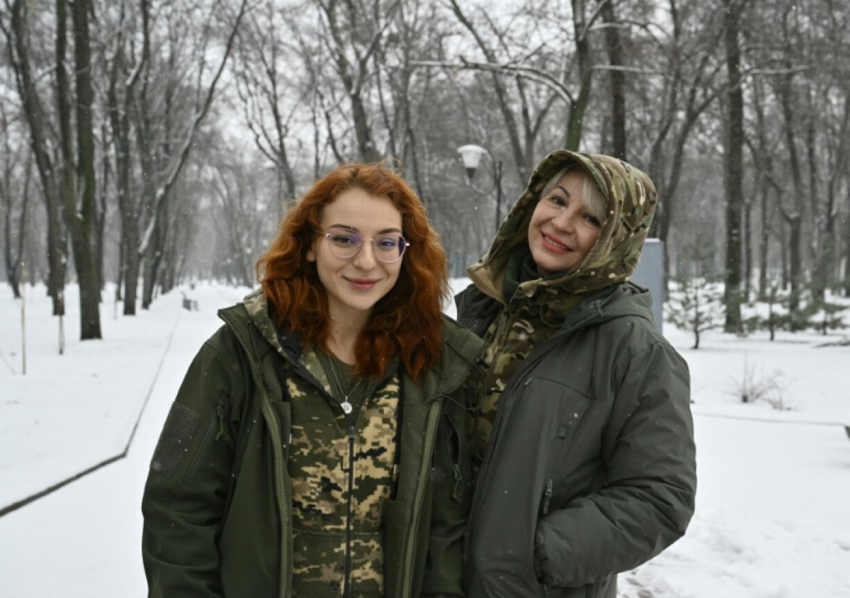 Ukrainian servicewomen Veronika and her mother, Natalia, serve in the 100th mechanized brigade