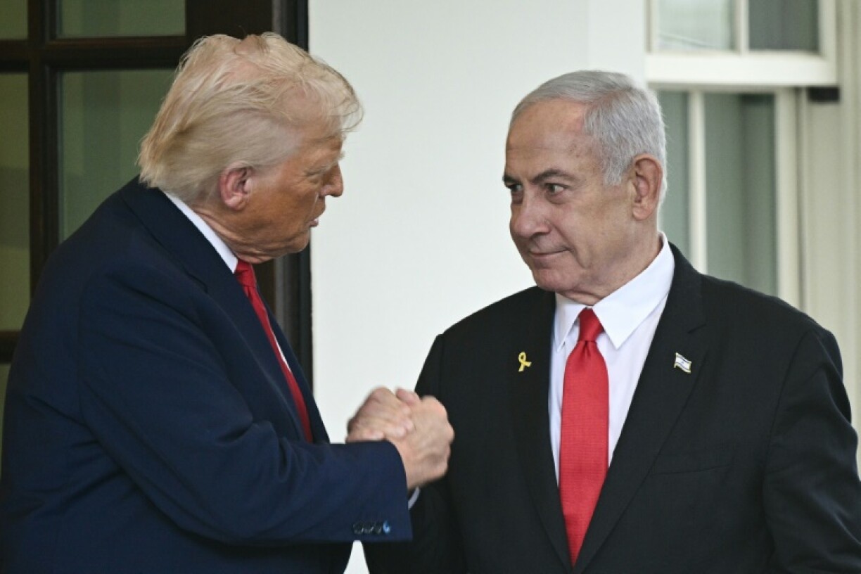 US President Donald Trump said he was united with Israeli Prime Minister Benjamin Netanyahu