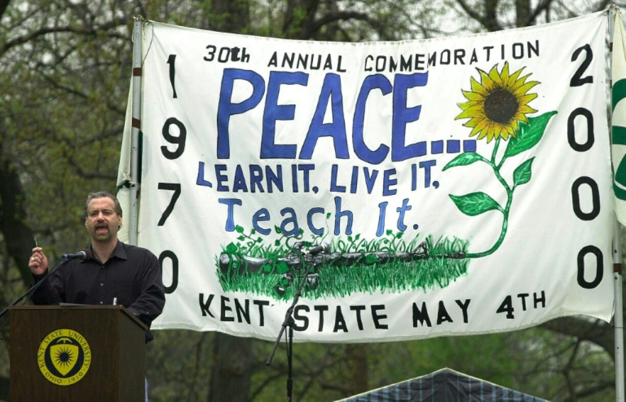 A memorial service on May 4 2000, marks the 30th anniversary of the shooting deaths of four students by National Guard troops at a demonstration at Kent State University in Ohio
