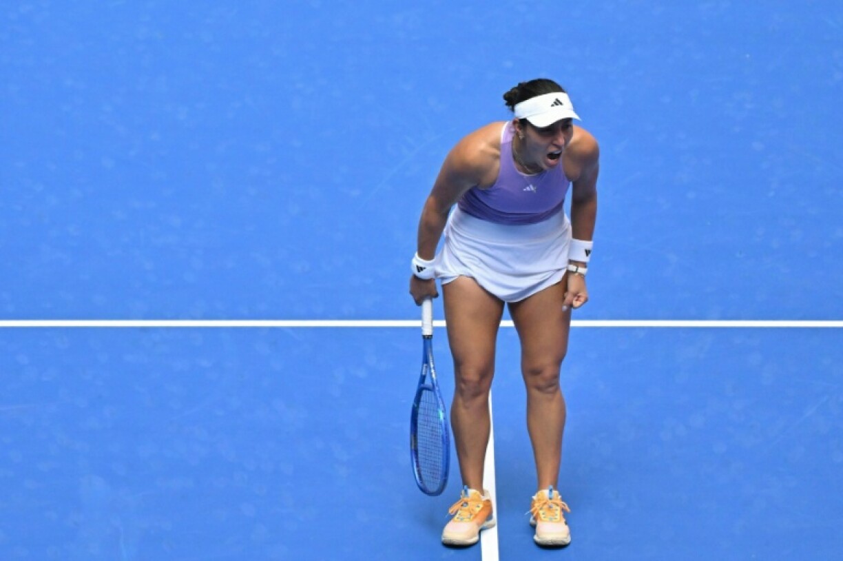 Jessica Pegula celebrates winning against compatriot Hailey Baptiste after almost three hours on court
