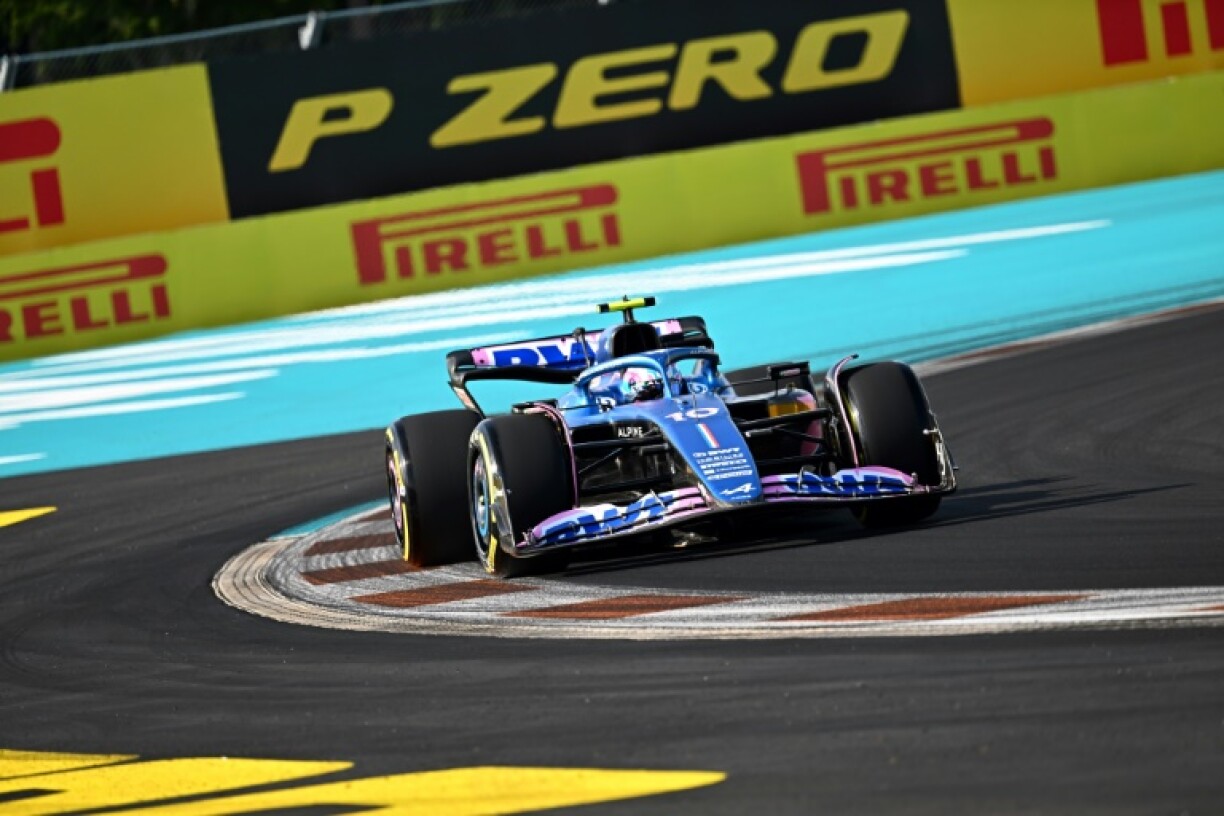 L'Alpine du Français Pierre Gasly lors de la deuxième session d'essais libres du Grand Prix de F1 de Miami, le 5 mai 2023 en Floride