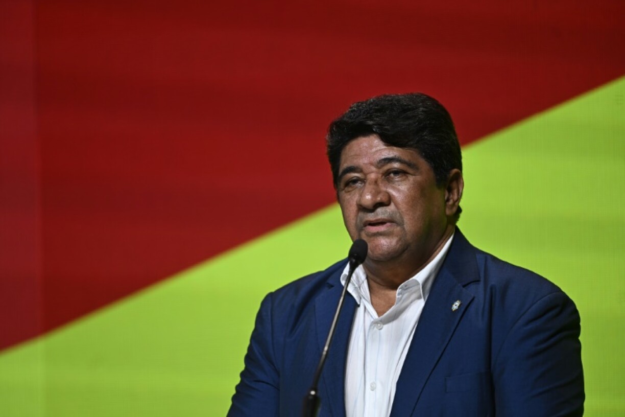 Ednaldo Rodrigues at a press conference in Rio de Janeiro, Brazil in May 2024