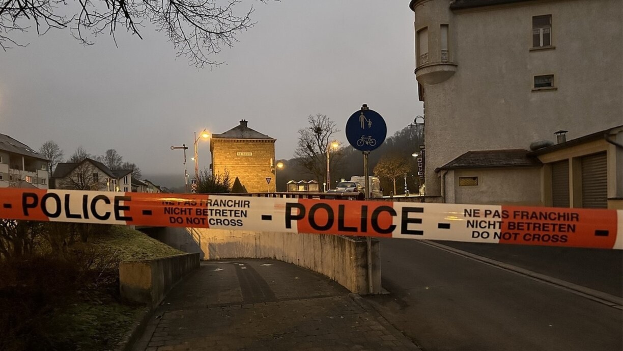 A security perimeter in Reisdorf after an attempted ATM explosion on 17 January 2025.