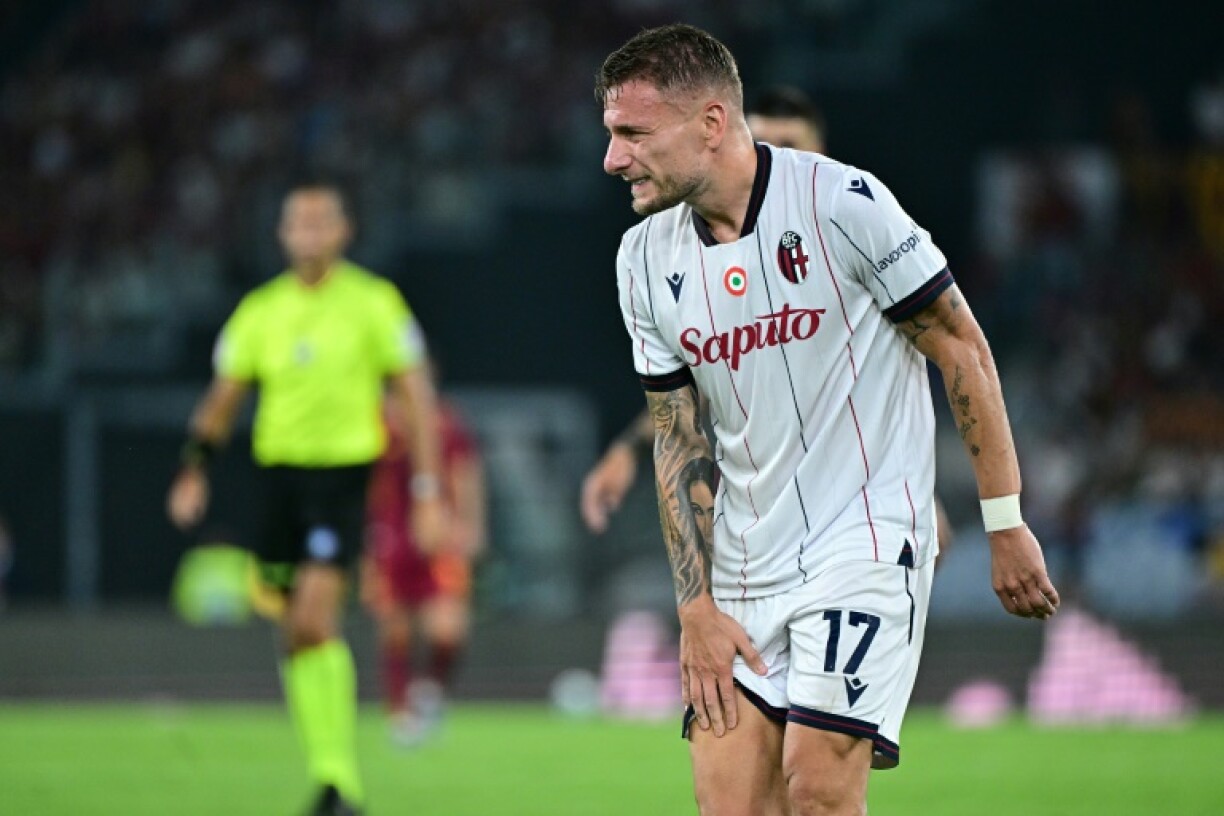 Ciro Immobile was injured on his debut for Bologna, at Roma, on Saturday