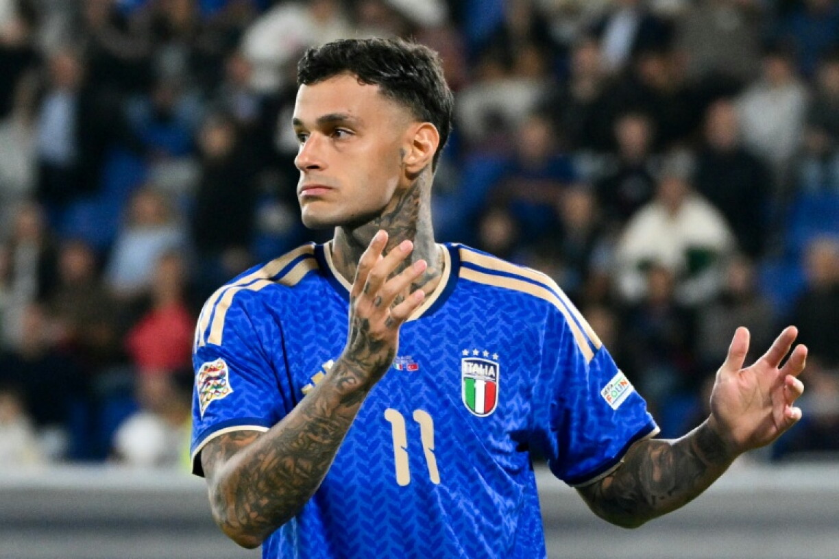 L'avant-centre italien Gianluca Scamacca a mis les Azzurri sur la voie du succès contre la Turquie en Ligue des nations, le 5 octobre 2026 à Bologne