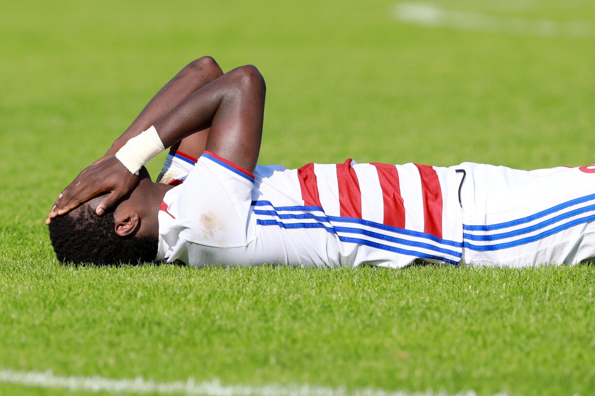 Image d'illustration: un joueur du Fola au sol lors d'une rencontre qui a confronté Muhlenbach au Fola.