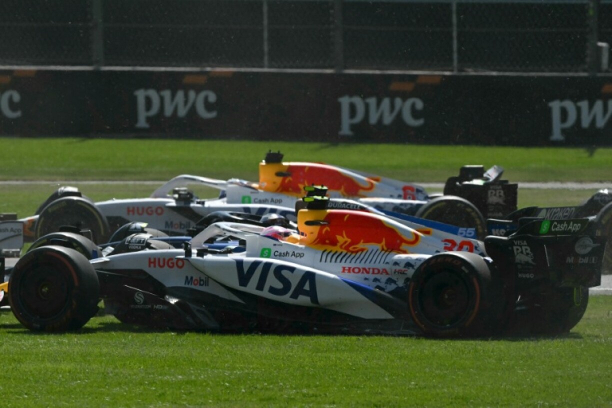 Liam Lawson was rejoining the race in Mexico City after making a pit-stop when he came upon two marshals running across the racing line