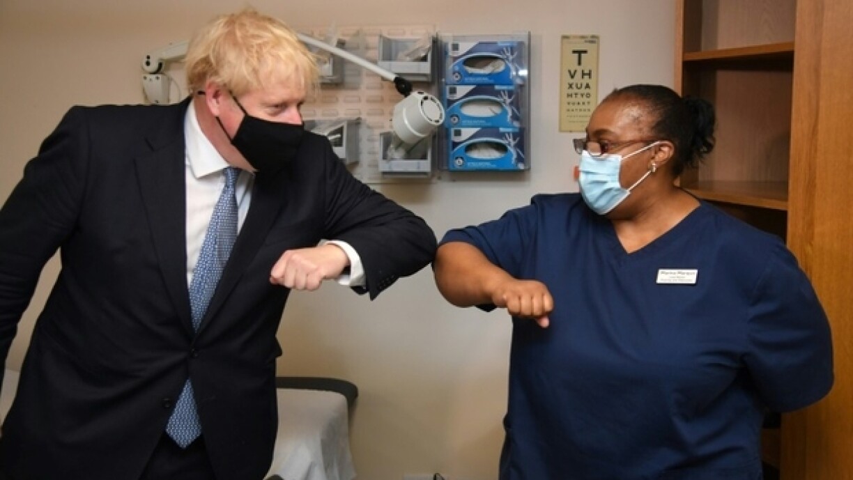 De Boris Johnson an engem Spidol an Ost-London.