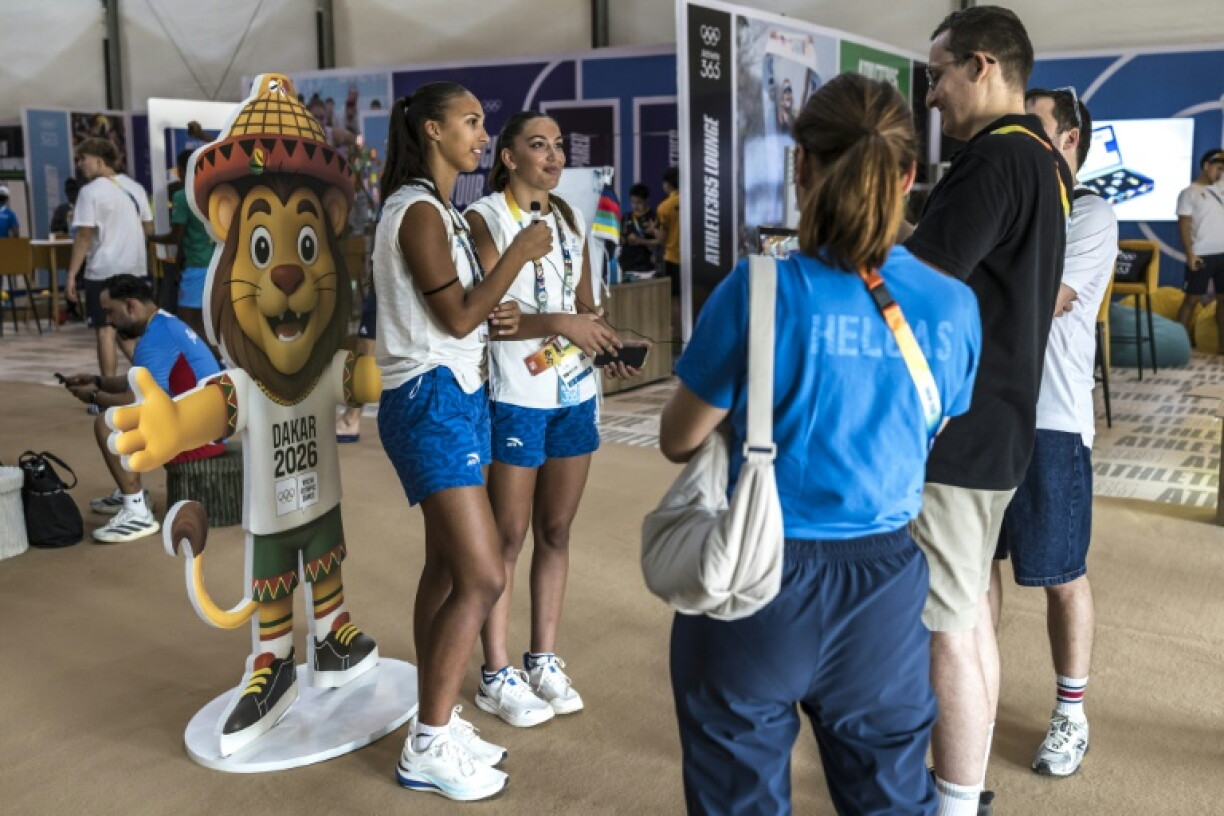 Greek athletes speak to the media ahead of the Youth Games, in which participants age 14 to 17 will compete across 25 sports