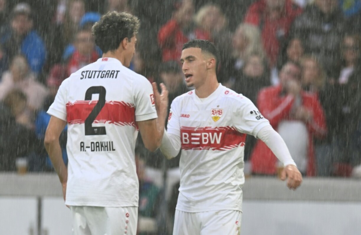 Bilal El Khannouss (R) cut inside two Heidenheim defenders and curled a perfectly-placed low shot in off the far post on 65 minutes