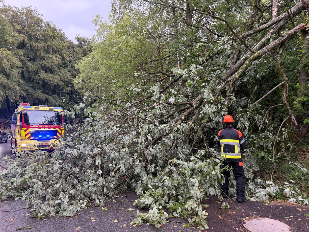 14 Mol waren d'Ekippe vum CGDIS e Freideg am Asaz, well Beem oder Äscht erofgefall sinn.
