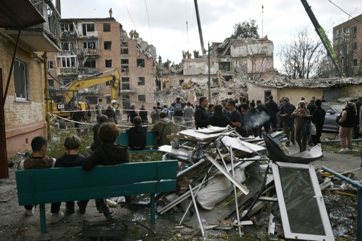 President Volodymyr Zelensky said three of the 18 victims of the strike in Pryluky were just 12 months old
