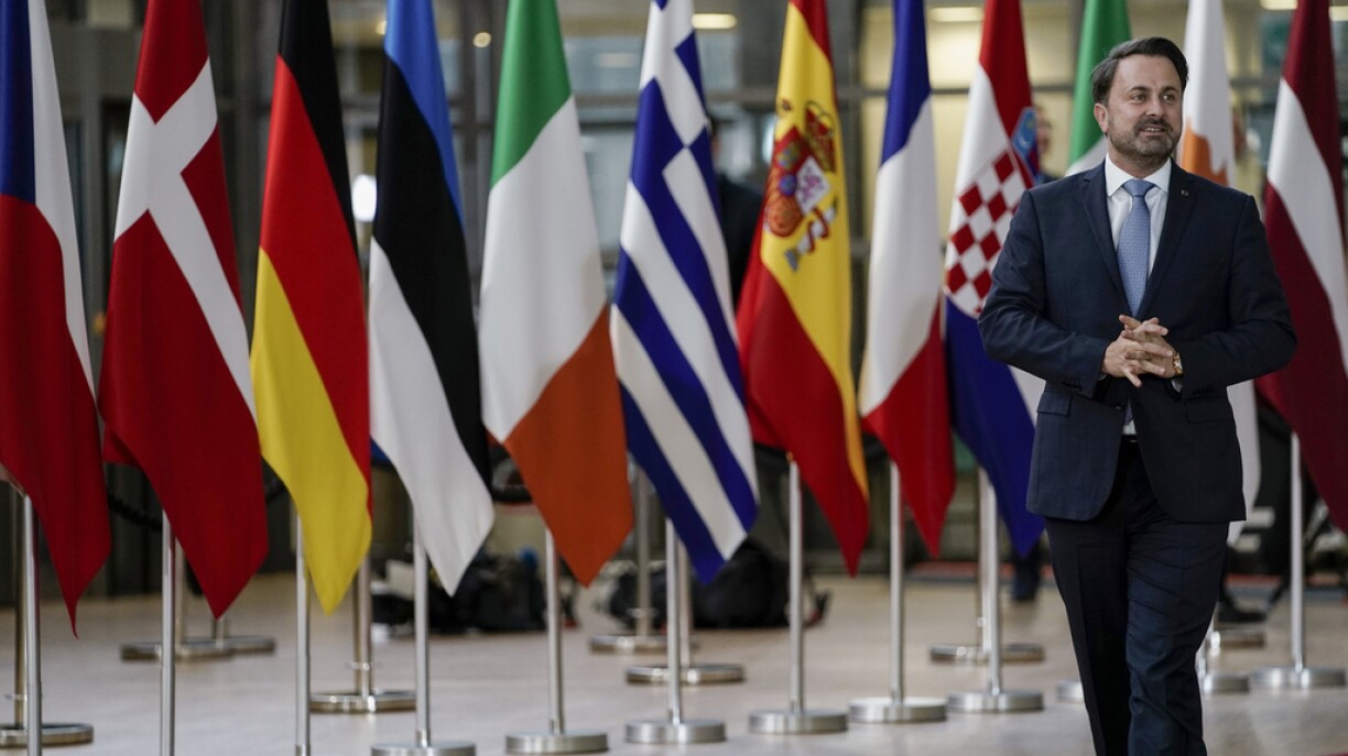 Luxembourg's Prime Minister Xavier Bettel arrives for a European Union Summit at the Europa building in Brussels on December 12, 2019. European Union leaders meet without Britain on December 12, but their departing neighbour's absence will not make agreeing a budget any easier.