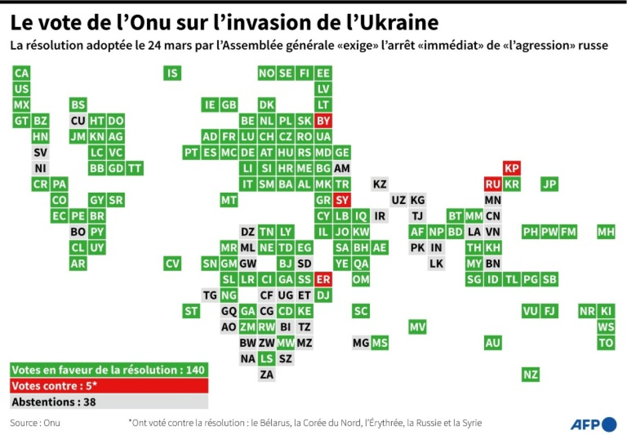 Le vote de l'ONU sur l'invasion de l'Ukraine