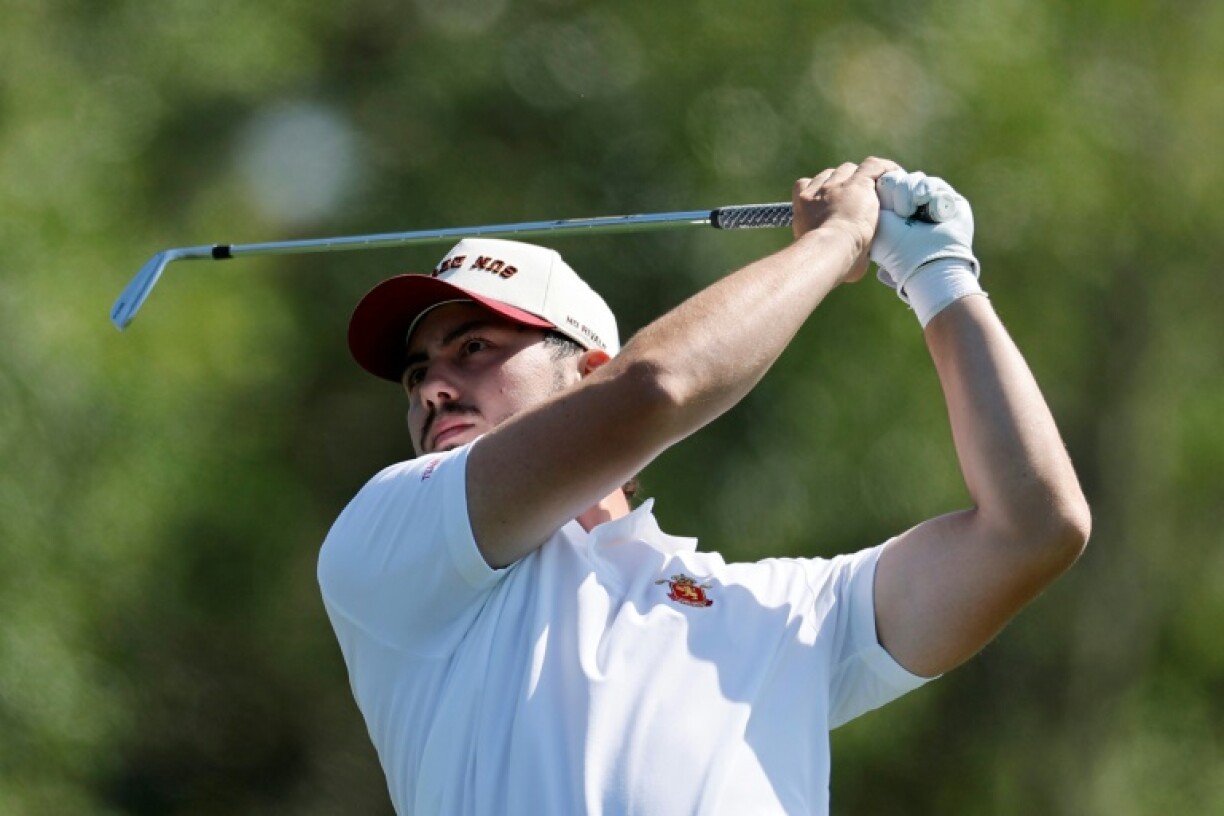 Reigning US Amateur champion Jose Luis Ballester of Spain made a quick bathroom stop at Rae's Creek during the first round of the 89th Masters