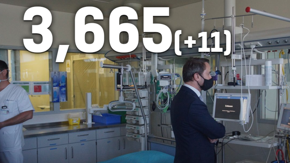 Xavier Bettel lors de sa visite de l'Hôpital Kirchberg ce jeudi 23 avril.
