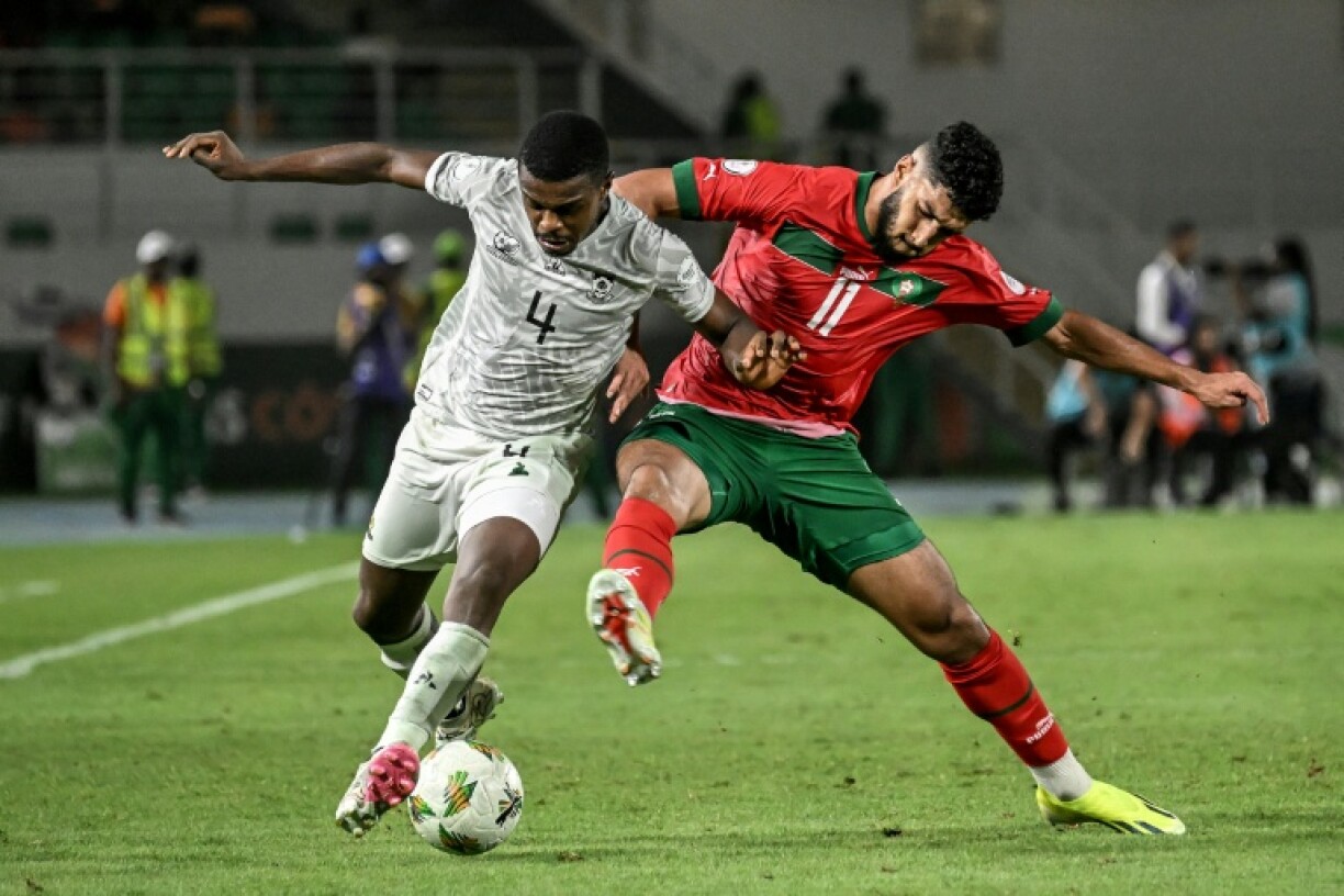 Ismael Saibari (R) scored twice for Morocco in a World Cup qualifying victory over Niger.