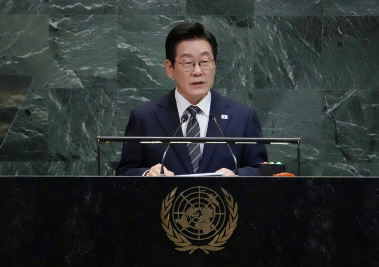 South Korea's President Lee Jae-myung speaks during the United Nations General Assembly