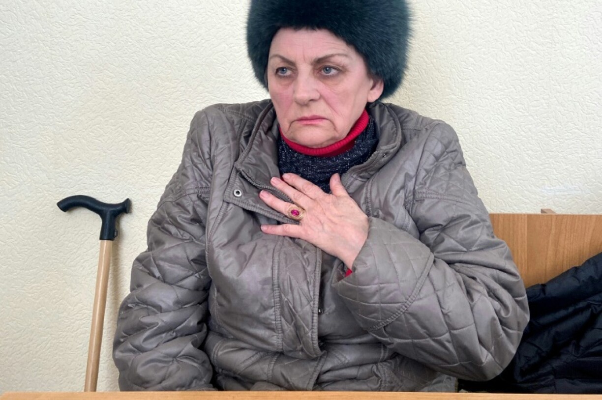 The shock: Russian pensioner Evgeniya Mayboroda in the dock as the verdict fell