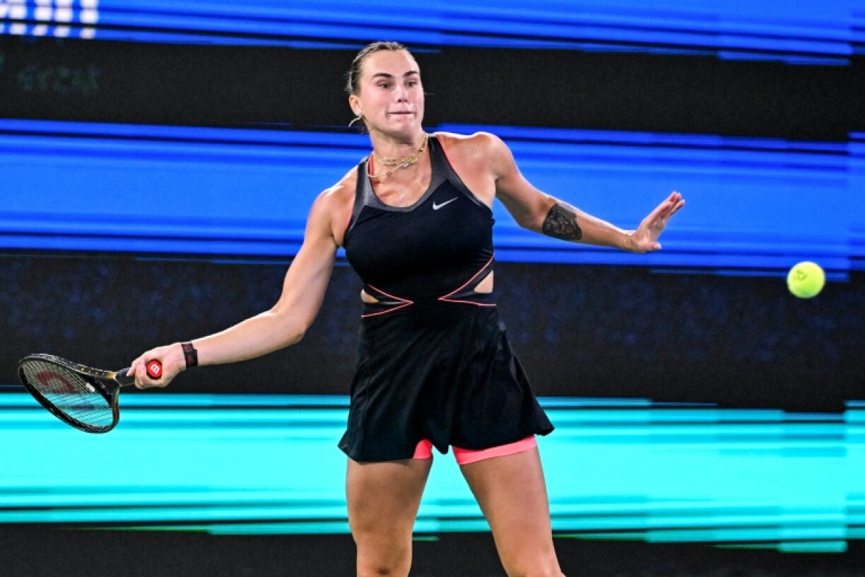 Aryna Sabalenka in action in Wuhan last week