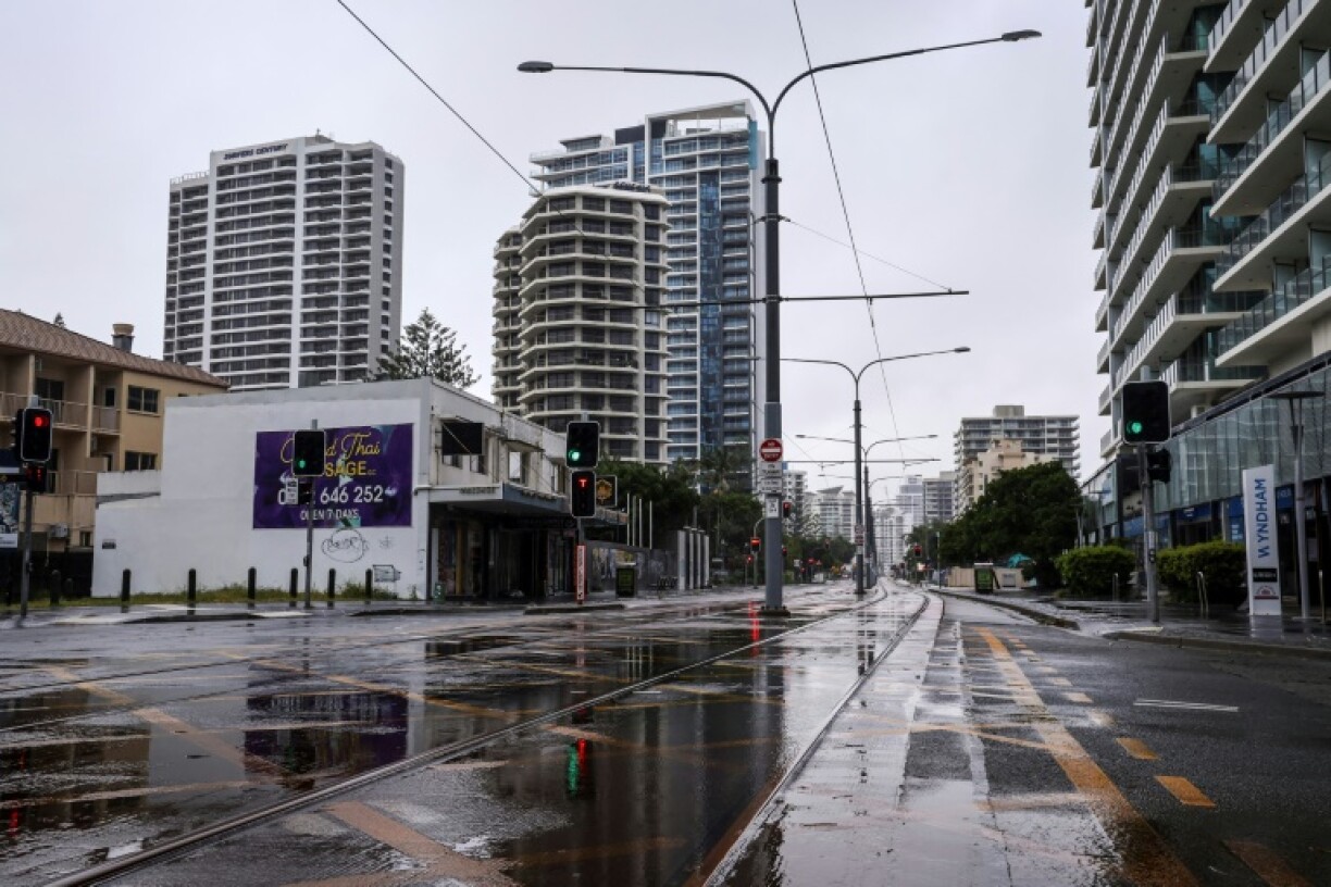 A deserted street in Surfers Paradise on the Gold Coast