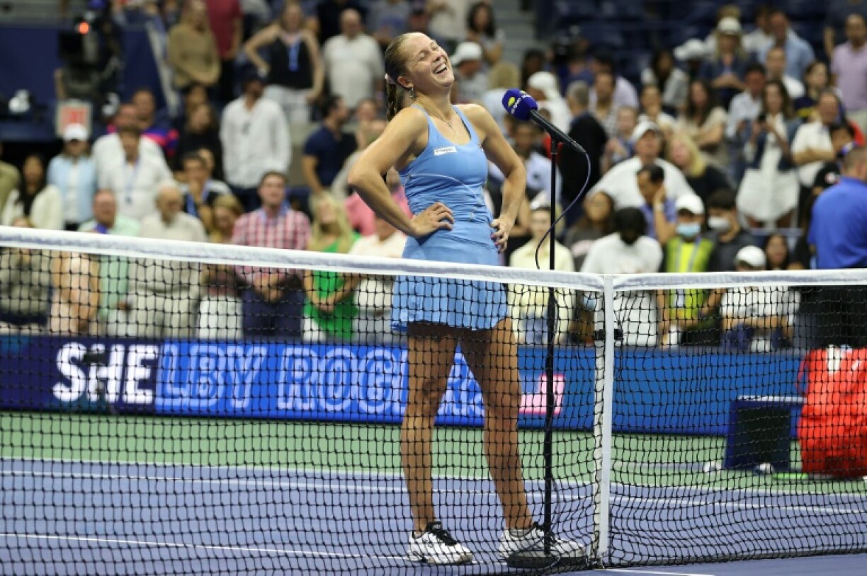 L'Américaine Shelby Rogers après sa victoire contre l'Australienne Ashleigh Barty à l'US Open de New York, le 4 septembre 2021
