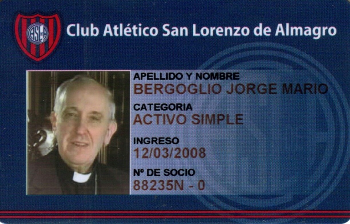 Pope Francis, formerly Argentine cardinal Jorge Mario Bergoglio held membership of the San Lorenzo football club