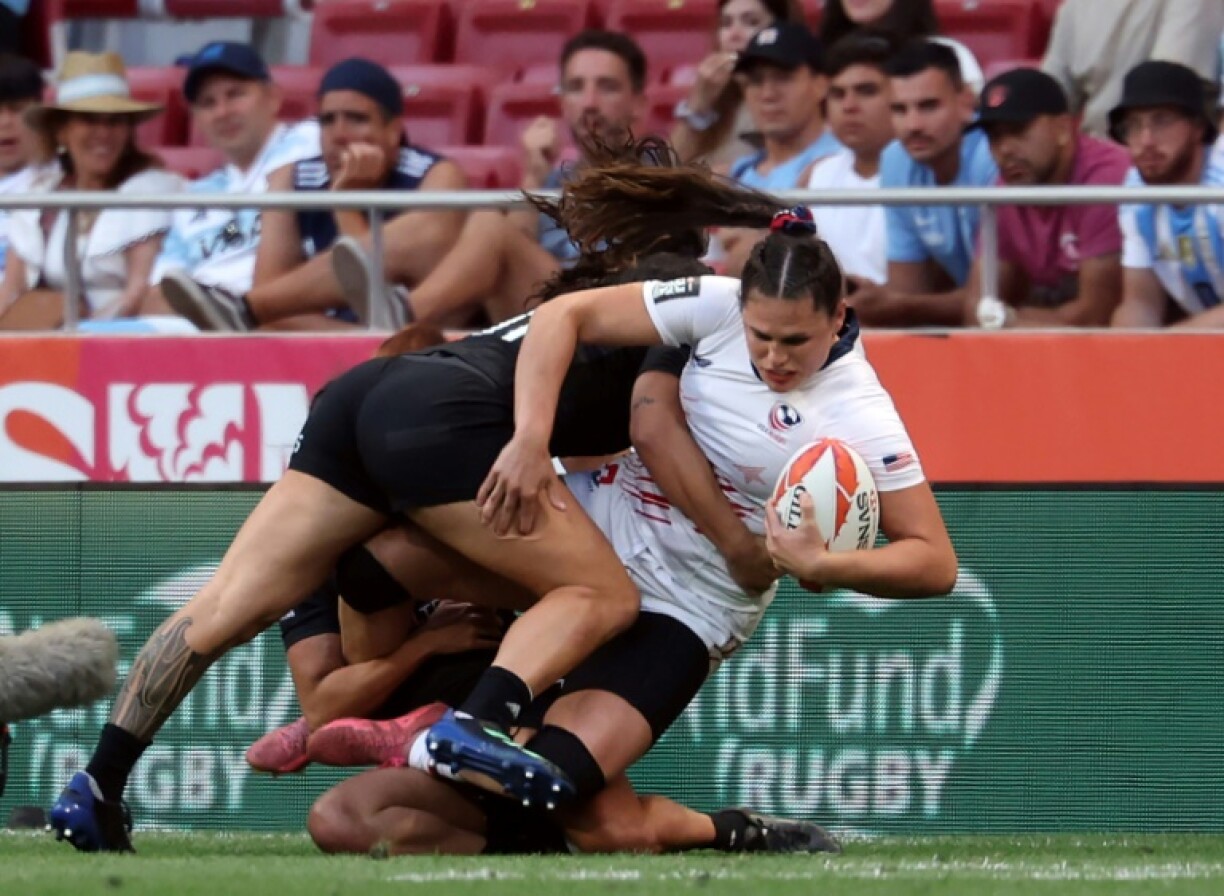 Portia Woodman-Wickliffe (L) has come into close contact numerous times on the field with Ilona Maher (R) but the Kiwi remains a fan of the work that the American has done to promote the women's game