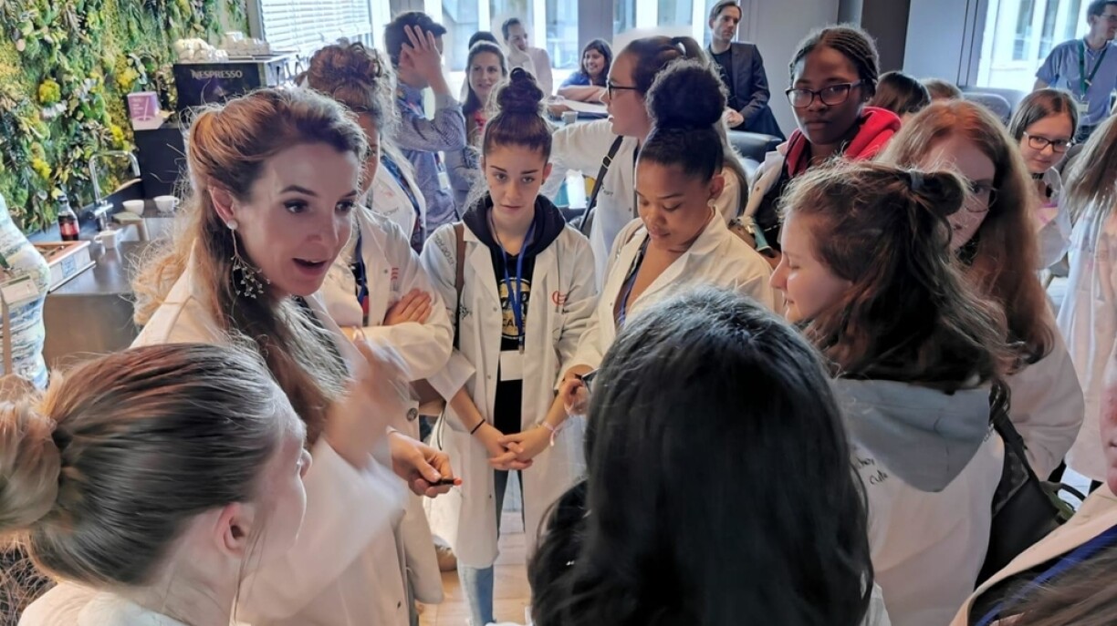 Picture from the Girls in Science event earlier this year as Tessy de Nassau led biology workshops.