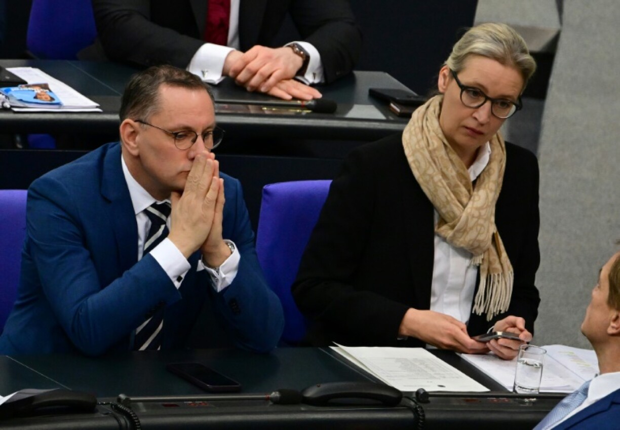 The AfD's co-leaders Tino Chrupalla and Alice Weidel