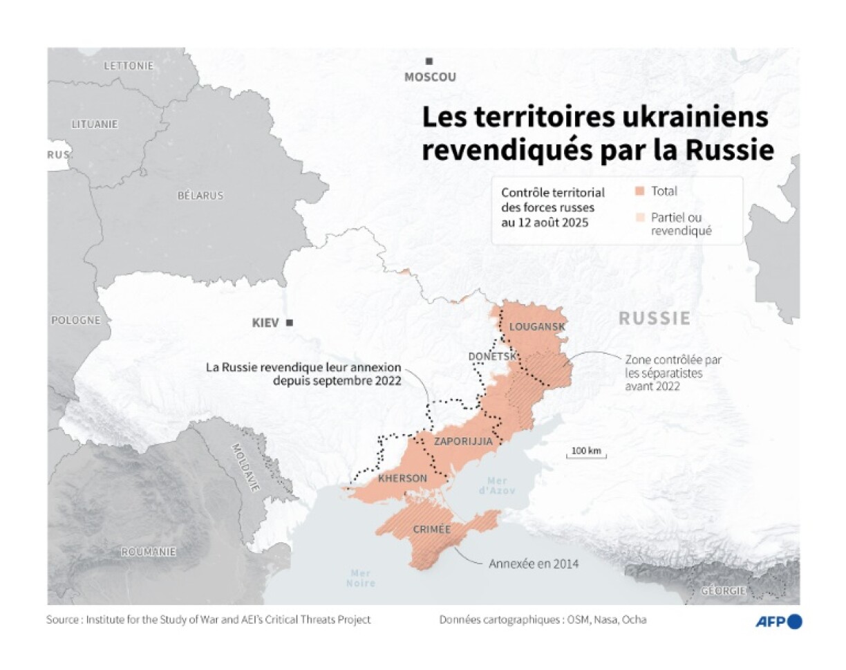 Les territoires ukrainiens revendiqués par la Russie