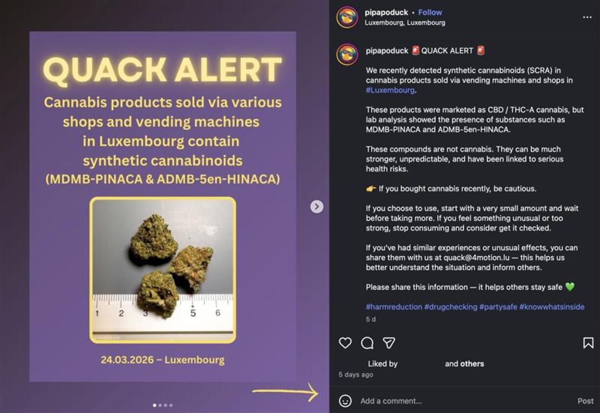 A warning has been in place since Friday following the test results.