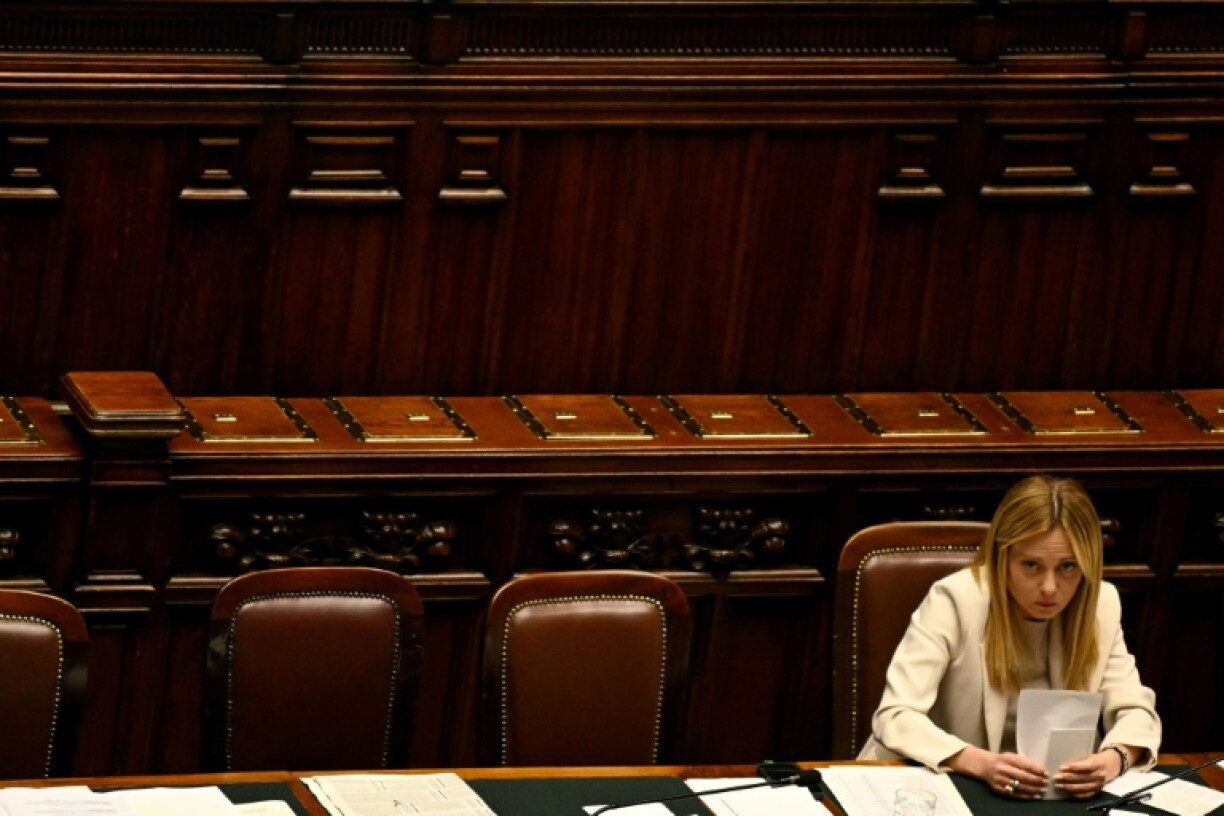 La Première ministre italienne, Giorgia Meloni, assiste à une séance au Parlement italien, à Rome, le 11 mars 2026