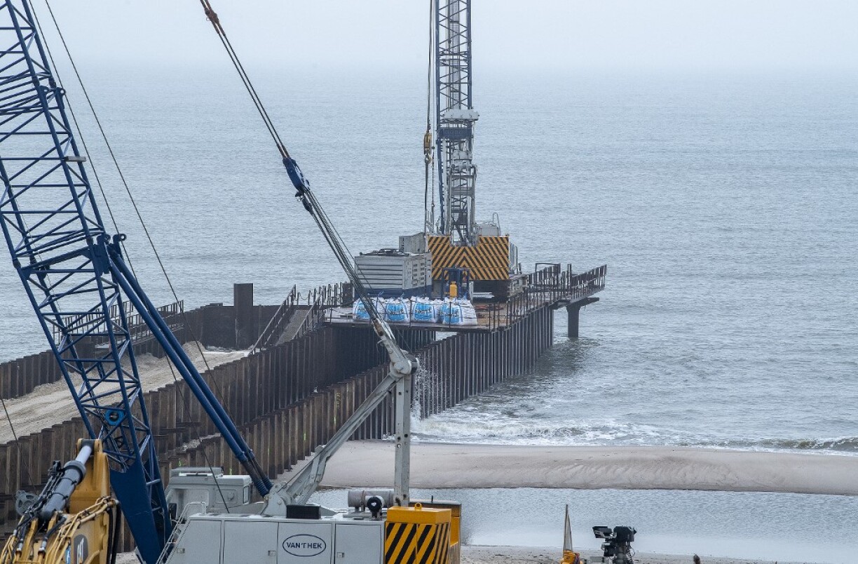 Construction d'une structure gazière au Danemark.