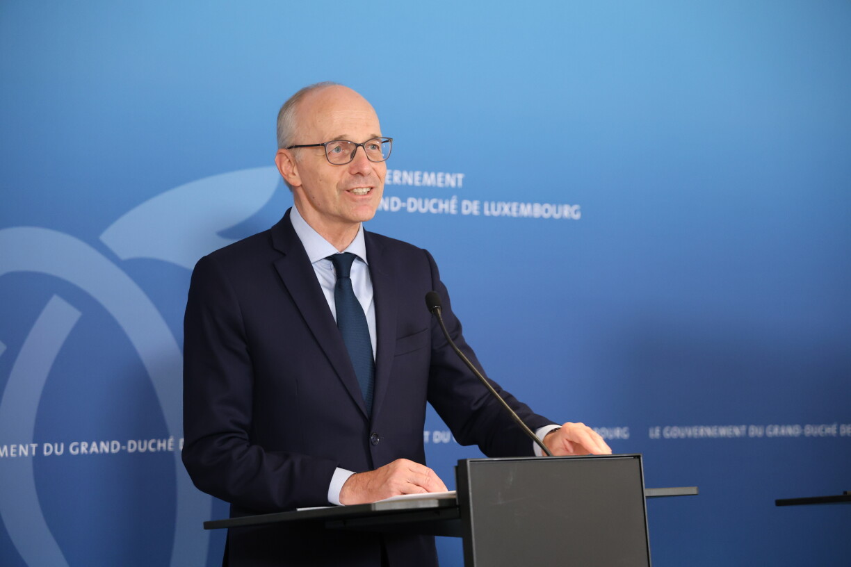 De Luc Frieden beim Pressebriefing den 10. Juli 2026.