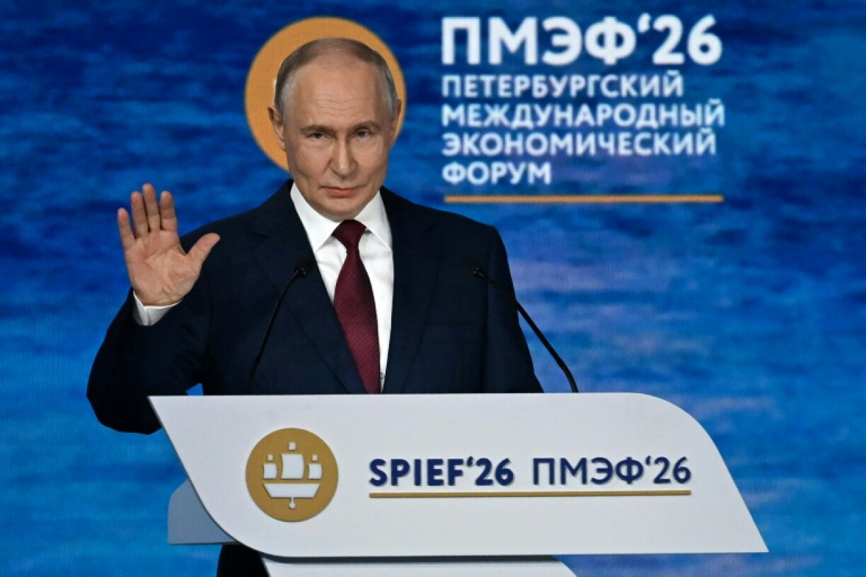 Le président russe Vladimir Poutine au Forum économique international de Saint-Pétersbourg (SPIEF), le 5 juin 2026 en Russie