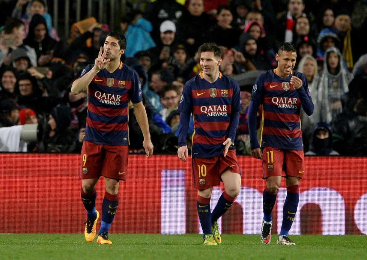 The high point: Neymar (R) with Luis Suarez and Lionel Messi at Barcelona