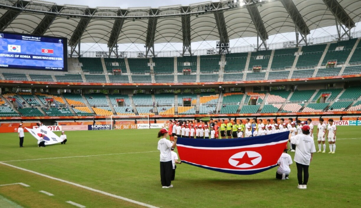 North Korea and South Korea played last week at the stadium in Shizuoka